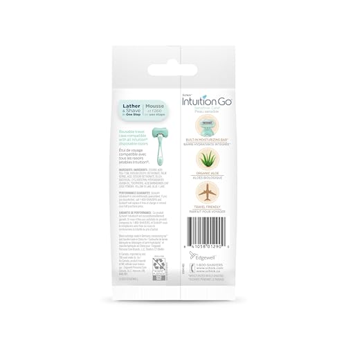Schick Intuition Go Disposable Travel Razor for Women, 1 Count | Sensitive Skin Razors for Women, Travel Essentials, Womens Disposable Razors with Organic Aloe, Vacation Essentials - Image 8