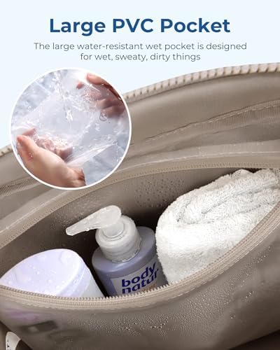 BAGSMART Gym Bag for Women, Duffle Bag for Travel with Wet Pocket, Lightweight Carry on Weekender Duffel, Water Resistant - Image 6