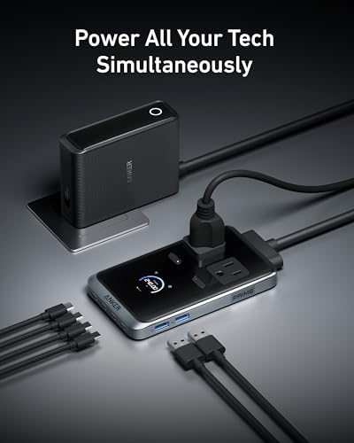 Anker Prime Charging Station, 240W 8-in-1 USB C Power Strip, 5 ft Detachable Extension Cord, 2 AC, 4 USB C, 2 USB A, for iPhone 15/14, Desktop Accessory for MacBook, Home, Office (Not for Travel) - Image 3