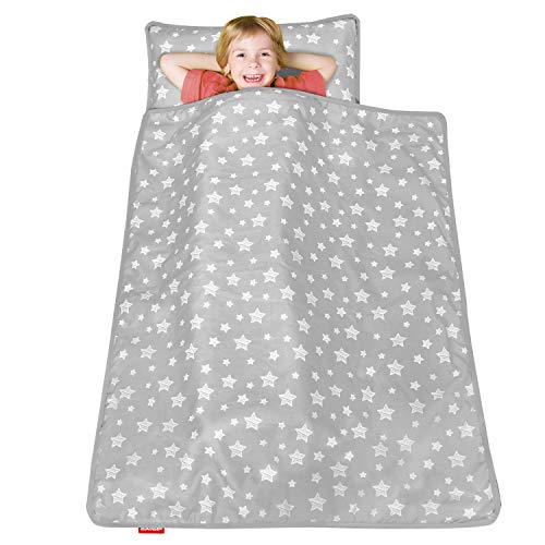 Moonsea Toddler Nap Mat with Pillow and Fleece Minky Blanket, Lightweight, Soft Perfect for Kids Preschool, Daycare, Travel Sleeping Bag Boys and Girls, 21" x 50" Fit Standard Cot - Image 7