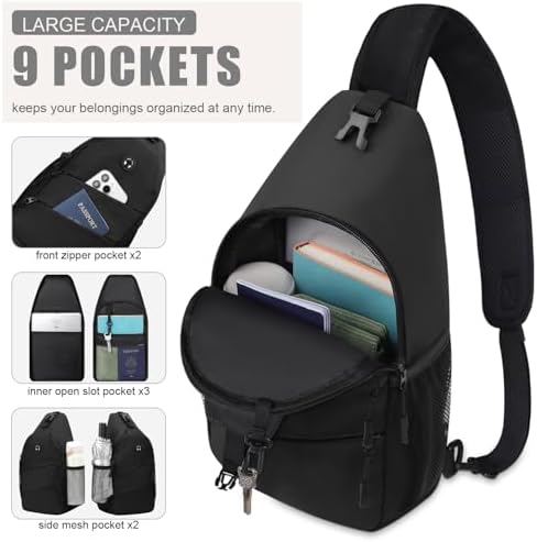 Crossbody Bags for Women Men Trendy Sling Bag Bakpack Casual Chest Bag with Convertible Shoulder Strap - Image 3