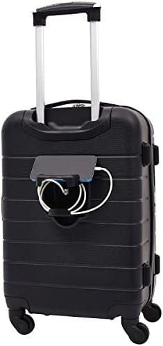 Wrangler Smart Luggage Set with Cup Holder, USB Port and Phone Holder, Black, 2 Piece Set - Image 5