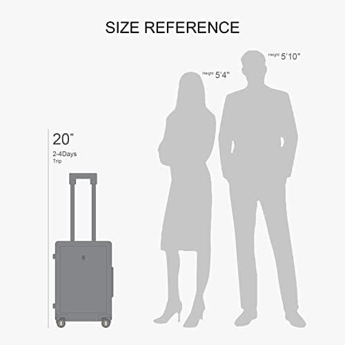 LEVEL8 Carry on Luggage Airline Approved, Carry-on Suitcases with Wheels, Lightweight Hardside Luminous Textured Luggage for Travel with Tsa Lock, 20 Inch, Navy - Image 9