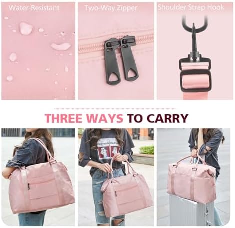 Travel Duffel Weekender Carry On Tote for Women and Men - Waterproof Gym Bag, Hospital Bag for Labor and Delivery, Overnight Luggage with Trolley Sleeve - Image 6
