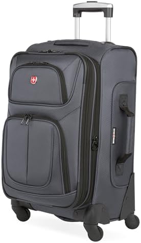 SwissGear Sion Softside Expandable Luggage, Dark Grey, Carry-On 21-Inch