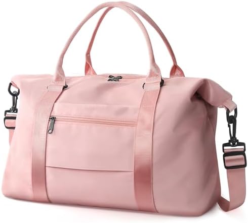 Travel Duffel Weekender Carry On Tote for Women and Men - Waterproof Gym Bag, Hospital Bag for Labor and Delivery, Overnight Luggage with Trolley Sleeve