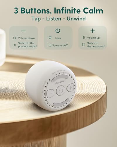 Babelio White Noise Sound Machine for Adults Kids Baby, Travel Sound Machine for Sleep, Mini and Portable, 15 Non-looping Sounds, Timer, Memory Function, Easy to Pocket and Travel White - Image 6