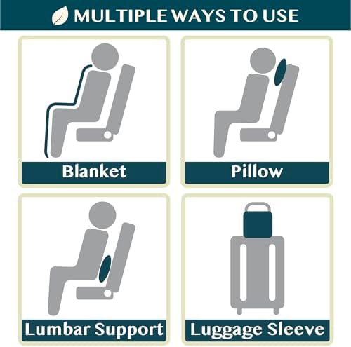 PAVILIA Travel Blanket Airplane Compact with Bag, Small Travel Pillow Blanket for Long Flights, Lightweight Plane Blanket with Luggage Strap, Camping Blanket for Traveler Essentials, Purple, 65x40 - Image 7