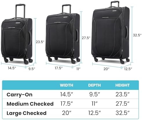 American Tourister 4 KIX 2.0 Expandable Softside Luggage with Spinner Wheels, 28 SPINNER, BLACK - Image 7