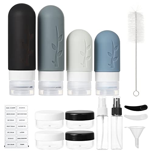 18pack Travel Bottles for Toiletries,TSA Approved Silicone Travel Containers jar for Toiletries,Leak Proof Refillable Liqus Shampoo And Conditioner Travel Essentials toiletry Bottles - Image 2