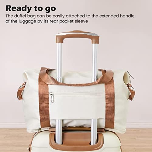 Coolife Suitcase Set 3 Piece Carry On Hardside Luggage with TSA Lock Spinner Wheels (White, S(20in)) - Image 3