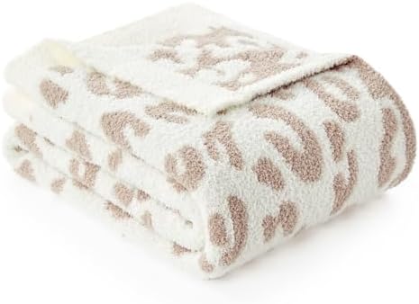 Snuggle Sac Leopard Throw Blanket for Couch Bed Sofa 50x60 inches, Reversible Beige Leopard Blanket Ultra Soft Cozy Blankets for Women Mothers Birthday Gifts - Image 6