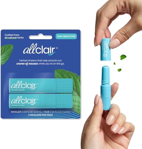 Nausea Relief Inhaler - All-Natural Remedy for Motion Sickness, Morning Sickness, Stress, and Queasiness - Fast-Acting, Drug-Free, Non-Drowsy & Portable Travel Essential - Pack of 2 Inhalers