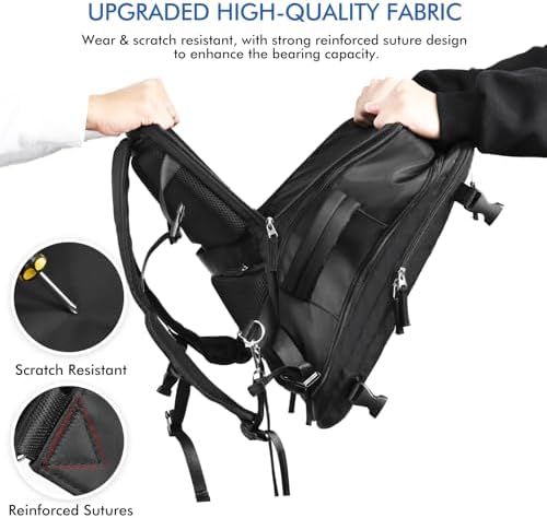Beraliy Travel Backpack for Men Women, Large Carry On Backpack, Personal Item Bag Airline Approved, 17 inch Laptop Backpack, Business Work Gym Weekender Bag, Black - Image 4