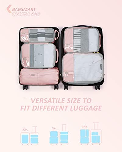 BAGSMART 6 Set Compression Packing Cubes - Lightweight Travel Essentials, Durable Luggage Organizer - Image 3