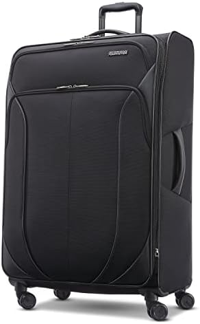 American Tourister 4 KIX 2.0 Expandable Softside Luggage with Spinner Wheels, 28 SPINNER, BLACK