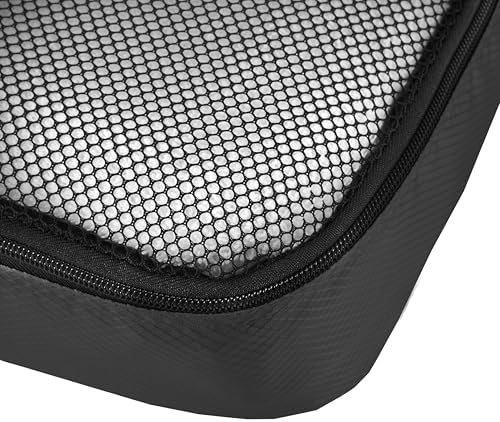 Amazon Basics Large Packing Cubes for Travel, Packing Organizers, 4-Piece-Set With Double Zipper Pulls and Mesh Top Panel, 100% Durable Polyester, Black, 17.5"L x 12.8"W x 3.3"H - Image 6