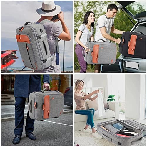 Carry on Travel Backpacks, Extra Large 40L Flight Approved for Men & Women,Expandable Suitcase With 4 Packing Cubes,Water Resistant Luggage Daypack Business Weekender Bag,Grey - Image 7