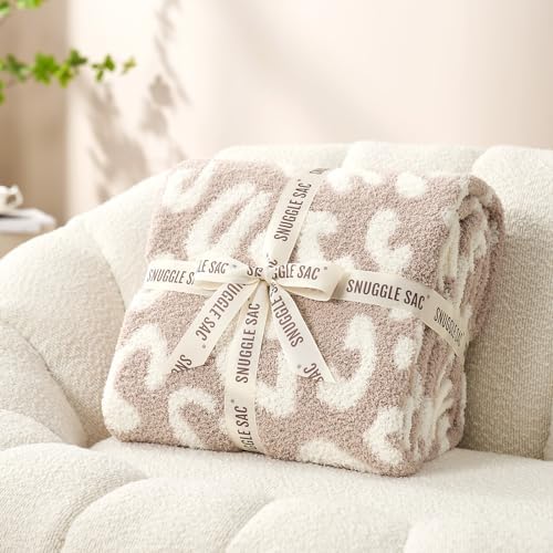 Snuggle Sac Leopard Throw Blanket for Couch Bed Sofa 50x60 inches, Reversible Beige Leopard Blanket Ultra Soft Cozy Blankets for Women Mothers Birthday Gifts - Image 7