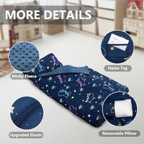 Primlect Toddler Nap Mat with Pillow and Blanket, Extra Large 55''x35'' Sleeping Bag, Washable, Light, Easy to Roll up, Perfect for Daycare, Preschool, Kindergarten, Travel, Boys and Girls (Unicorn - Image 5
