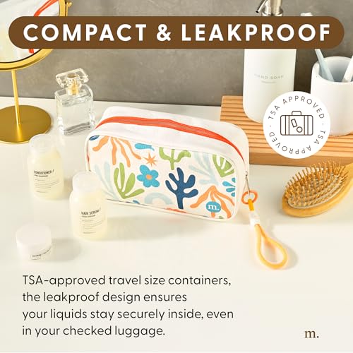MAISONOVO Travel Bottles for Toiletries, TSA Approved, Leak Proof Refillable, Travel Size Containers and Bottles with Water Proof Toiletry Bag - Orange Pouch - Image 6