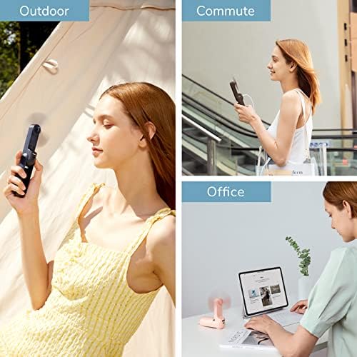 JISULIFE Handheld Mini Fan, 3 IN 1 USB Rechargeable Portable Fan [12-19 Working Hours] with Power Bank, Flashlight, Pocket Design for Travel/Summer/Concerts/Lash, Gifts for Women (Pink) - Image 7