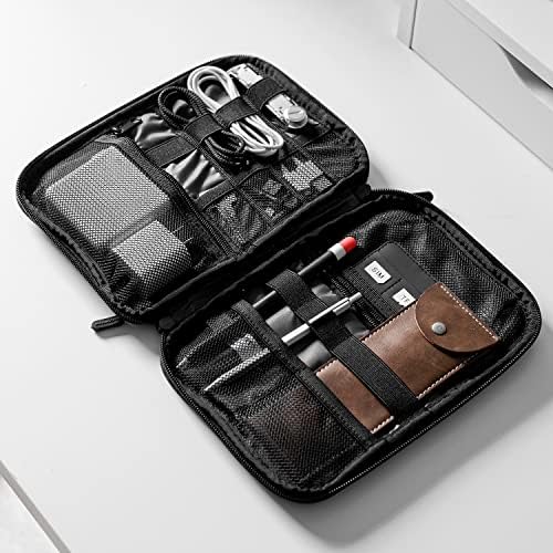 BAGSMART Electronics Travel Organizer Case, Tech Accessories Cord Storage Bag for Phone, Power Bank, SD Card, Cables, Black - Image 7