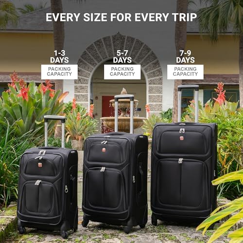 SwissGear Sion Softside Expandable Luggage, Dark Grey, Carry-On 21-Inch - Image 6